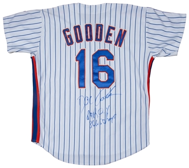 1992 Dwight Gooden Game Used and Signed/Inscribed New York Mets Home Jersey (Boone LOA & PSA/DNA)